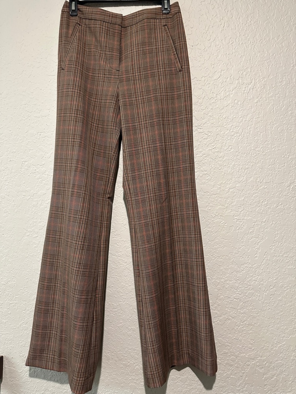 Worthington Brown Plaid Wide-Leg Trousers